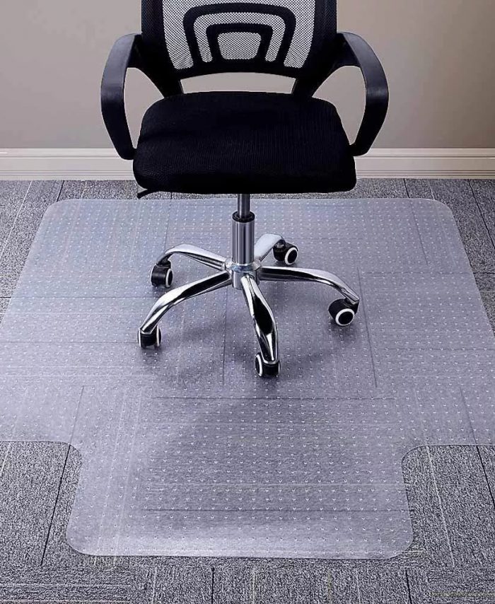 TINYMOD 48"x36" Clear Rectangle Chair Mat With Lip For Carpet, Odorless, BPA and Phthalate Free