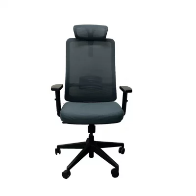 Myfurniture ErgoFlex High-Back Swivel Mesh Office Chair with Headrest - Grey