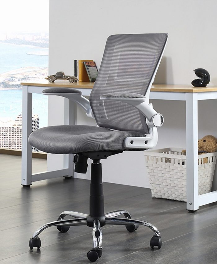 MYfurniture Mid-back Executive Mesh Ergonomic Office chair with Lumbar Support & Flip-up Armrests.
